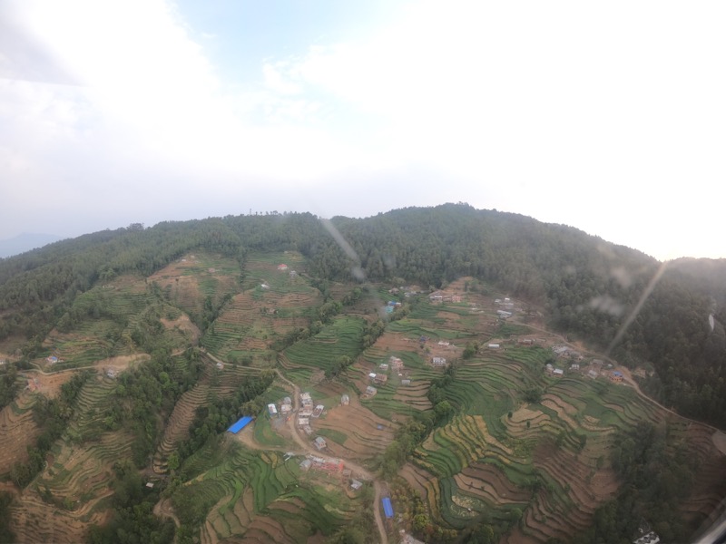 Settlements seen during the flight from Kathmandu to Lukla